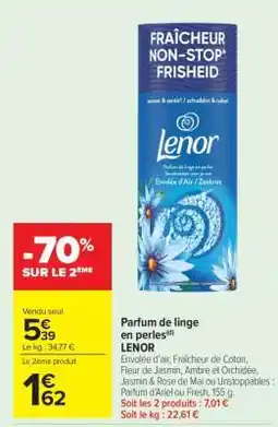 Carrefour Market Parfum de linge en perles LENOR offre