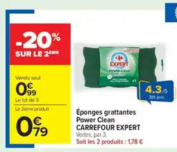 Carrefour Market Éponges grattantes Power Clean CARREFOUR EXPERT offre