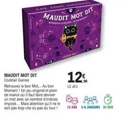 E.Leclerc Espace Culturel MAUDIT MOT DIT Cocktail Games offre