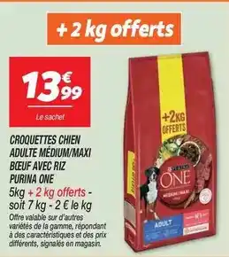 Netto Purina - croquettes chien adulte medium/maxi bœuf avec riz offre