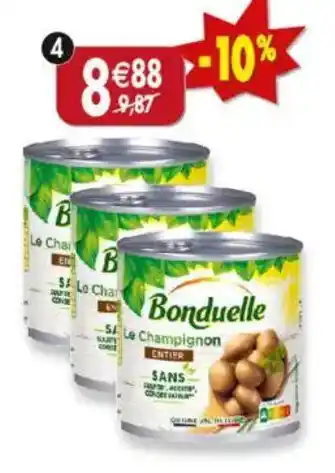 Maximo Lot de 3 boîtes 1 2 de champignons de paris entiers offre