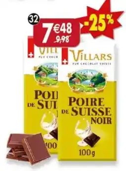 Maximo Lot de 2 tablettes de chocolat noir liqueur poire de suisse offre