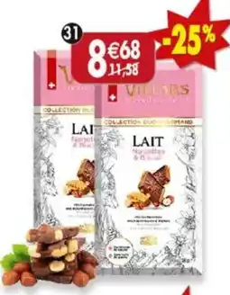 Maximo Lot de 2 tablettes de chocolat lait noisettes & biscuit offre