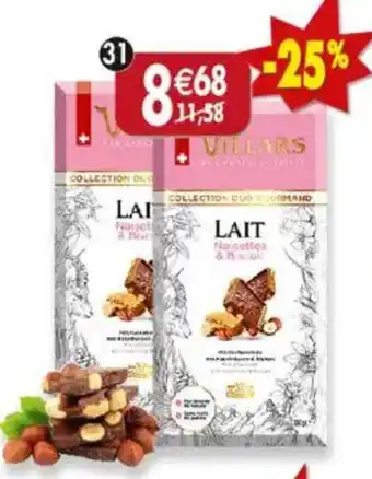 Maximo Lot de 2 tablettes de chocolat lait noisettes & biscuit offre