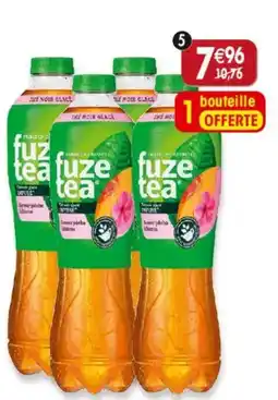 Maximo Lot de 3 bouteilles de fuzetea thé noir glacé saveur pêche hibiscus offre