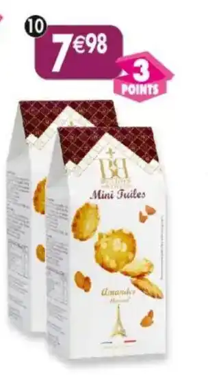 Maximo Lot de 2 étuis de mini tuiles aux amandes biscuiterie de bourgogne offre