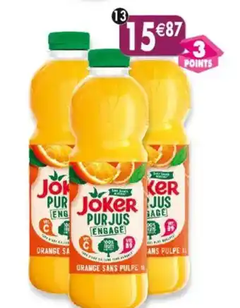 Maximo Lot de 3 bouteilles de joker pur jus d'orange sans pulpe offre