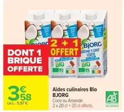 Carrefour Market Aides culinaires Bio BJORG offre