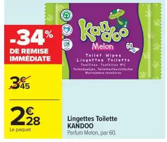 Carrefour Market Lingettes Toilette KANDOO offre