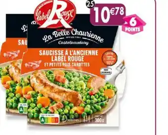 Maximo Lot de 2 barquettes de saucisse à l'ancienne label rouge et petits pois carottes la belle chaurienne offre