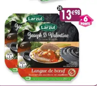Maximo Lot de 2 barquettes de languede boeuf sauce tomates cuisinées et ses coquillettes maison larzul offre