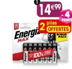 Maximo 12 piles alcalines max aa LR6 energizer offre