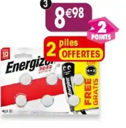 Maximo 4 piles bouton Lithium CR2032 Energizer offre
