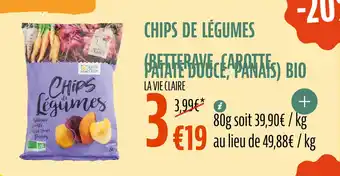 La Vie Claire Chips de légumes offre