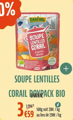 La Vie Claire Soupe lentilles corail doypack bio offre