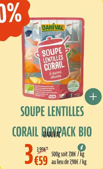 La Vie Claire Soupe lentilles corail doypack bio offre