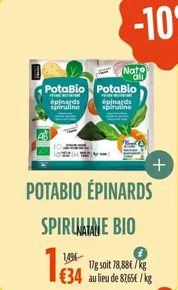 La Vie Claire Potabio épinards spiruline bio offre
