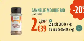 La Vie Claire Cannelle moulue bio offre