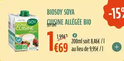 La Vie Claire Biosoy soya cuisine allégée bio offre