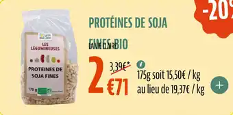 La Vie Claire Protéines de soja fines bio offre