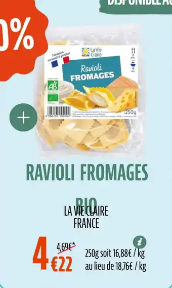 La Vie Claire Ravioli fromages offre
