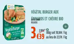 La Vie Claire Végétal burger aux epinards et chèvre bio offre