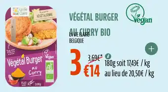 La Vie Claire Végétal burger au curry bio offre