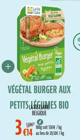La Vie Claire Végétal burger aux petits légumes bio offre