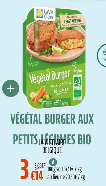 La Vie Claire Végétal burger aux petits légumes bio offre