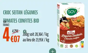 Croc seitan légumes tomates confites bio