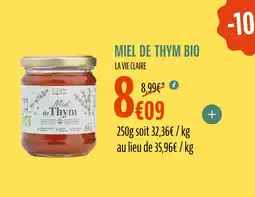 La Vie Claire Miel de thym bio offre