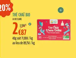 La Vie Claire Thé chaï bio offre
