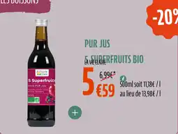 La Vie Claire Pur jus 5 superfruits bio offre