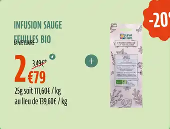La Vie Claire Infusion sauge feuilles bio offre