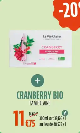La Vie Claire Cranberry bio offre