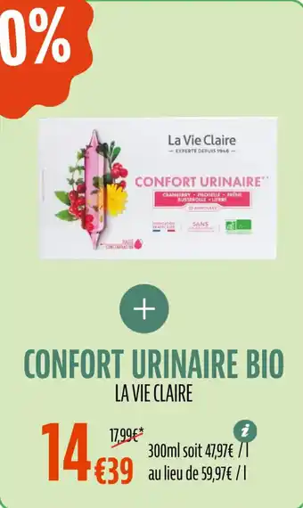 La Vie Claire Confort urinaire bio offre