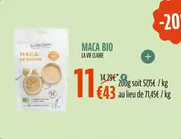 La Vie Claire Maca bio offre