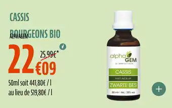 La Vie Claire Cassis bourgeons bio offre