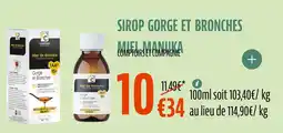 La Vie Claire Sirop gorge et bronches miel manuka offre