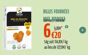 La Vie Claire Billes fourrées miel manuka offre