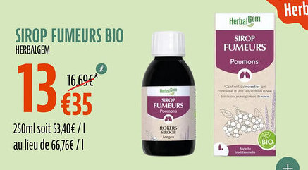 La Vie Claire Sirop fumeurs bio offre