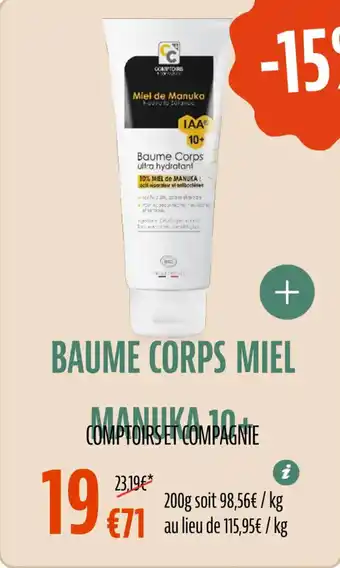 La Vie Claire Baume corps miel manuka 10+ offre