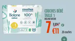 La Vie Claire Couches bébé taille 1 offre