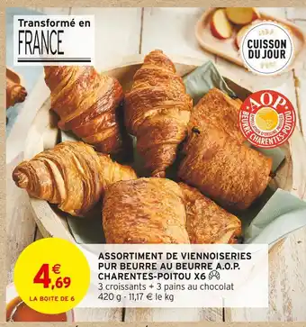 Intermarché Contact Assortiment de viennoiseries pur beurre au beurre a.O.P offre
