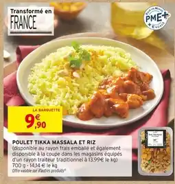 Intermarché Contact Poulet tikka massala et riz offre