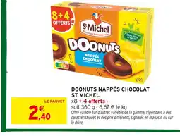 Intermarché Contact ST MICHEL Doonuts nappés chocolat offre