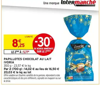 Intermarché Contact IVORIA Papillotes chocolat au lait offre