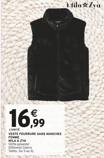 Intermarché Hyper MILA & ZYA Veste fourrure sans manches femme offre
