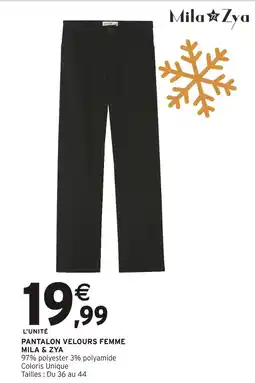 Intermarché Hyper MILA & ZYA Pantalon velours femme offre