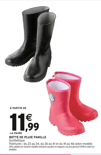 Intermarché Hyper Botte de pluie famille noire offre